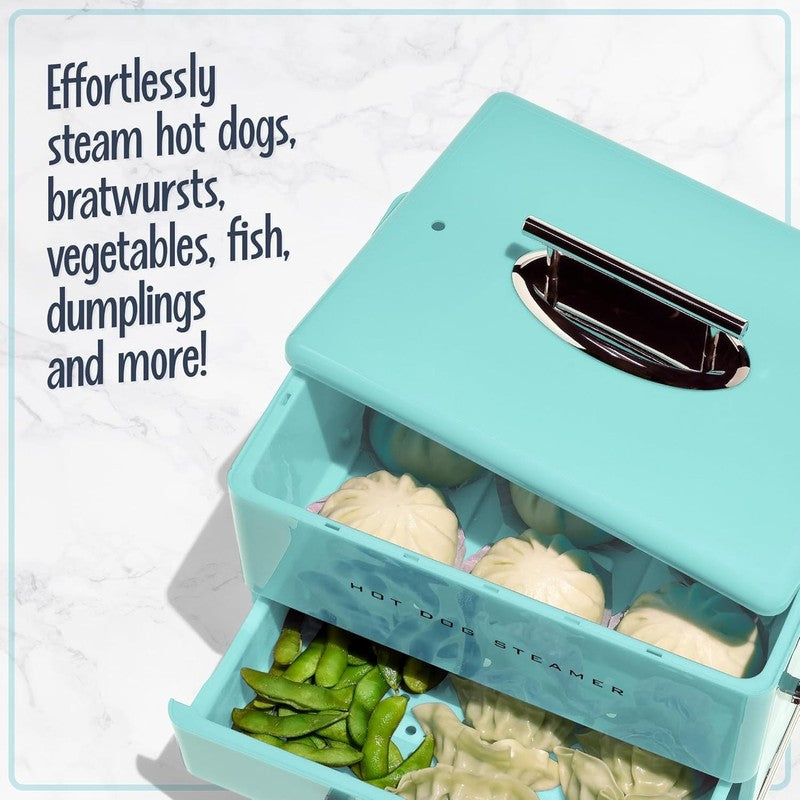 XL Diner-Style Hot Dog Steamer 20 Dogs 6 Buns Sausage Veggie Cooke4