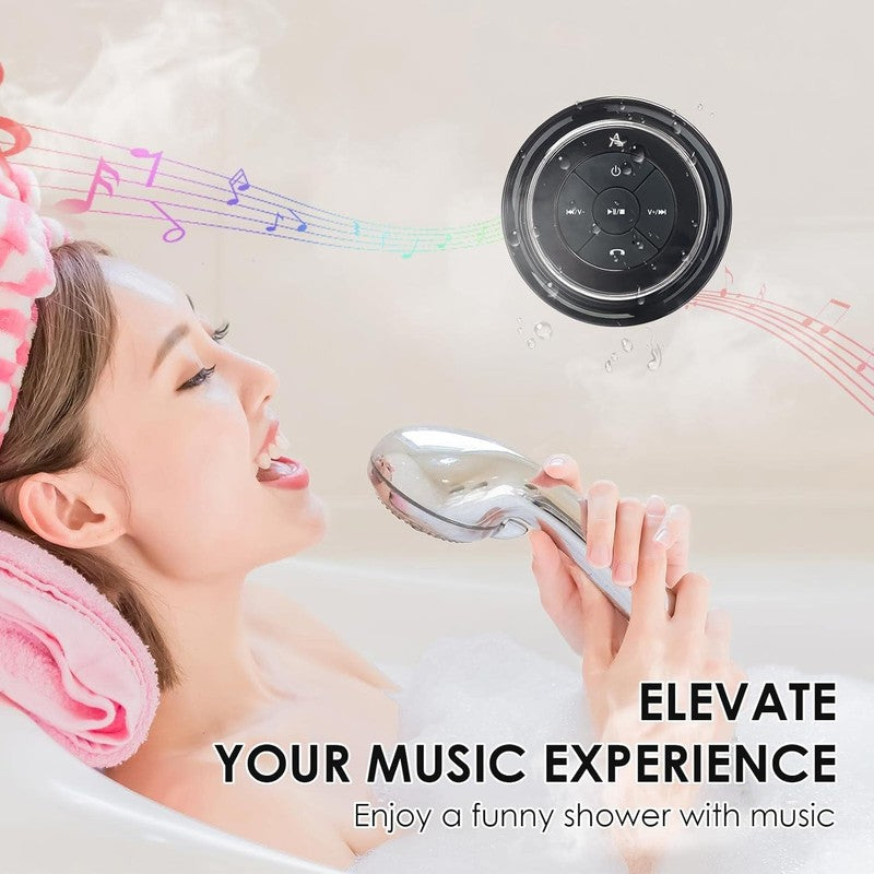 Soundangel Mate Shower Speaker, IPX7, Deep Bass, 12H Play, Mic, Silver Gift7