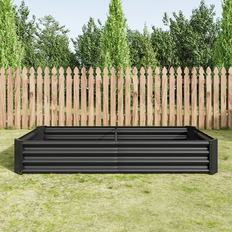 6×3×1Ft Outdoor Metal Raised Garden Bed for Plants,Vegetables,And Flowers,Black6