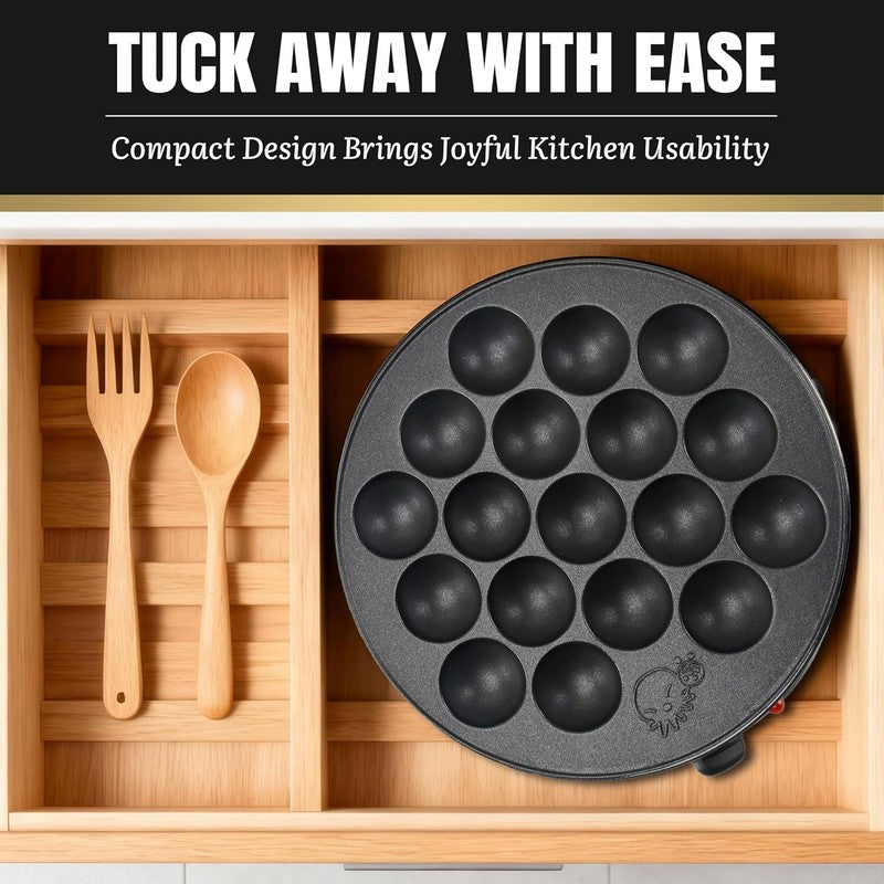 Takoyaki Maker Pan with Temperature Control, Tools and Recipes, Make 18 Japanese4