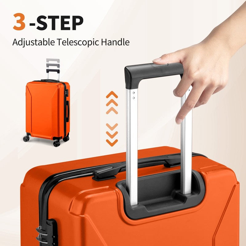 5 Piece Luggage Set with 8 Packing Cubes, Hard Shell Suitcase Set with Spinner W5