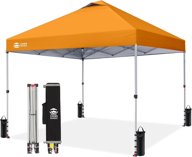 Pop Up Canopy 10x10 Outdoor Tent One Push Sun Shade Party Camping Orange8