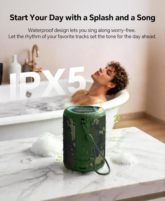 Portable Bluetooth Speaker BT 5.3 IPX5 Waterproof TWS Outdoor Camping6