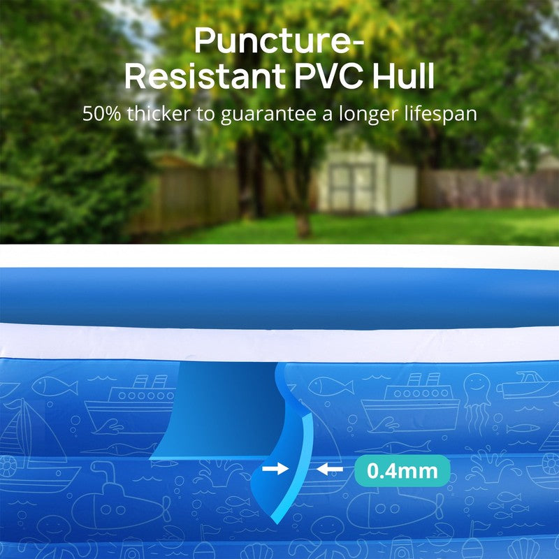 120x72x20 Inflatable Swimming Pool Large Family Kiddie Outdoor Pool5