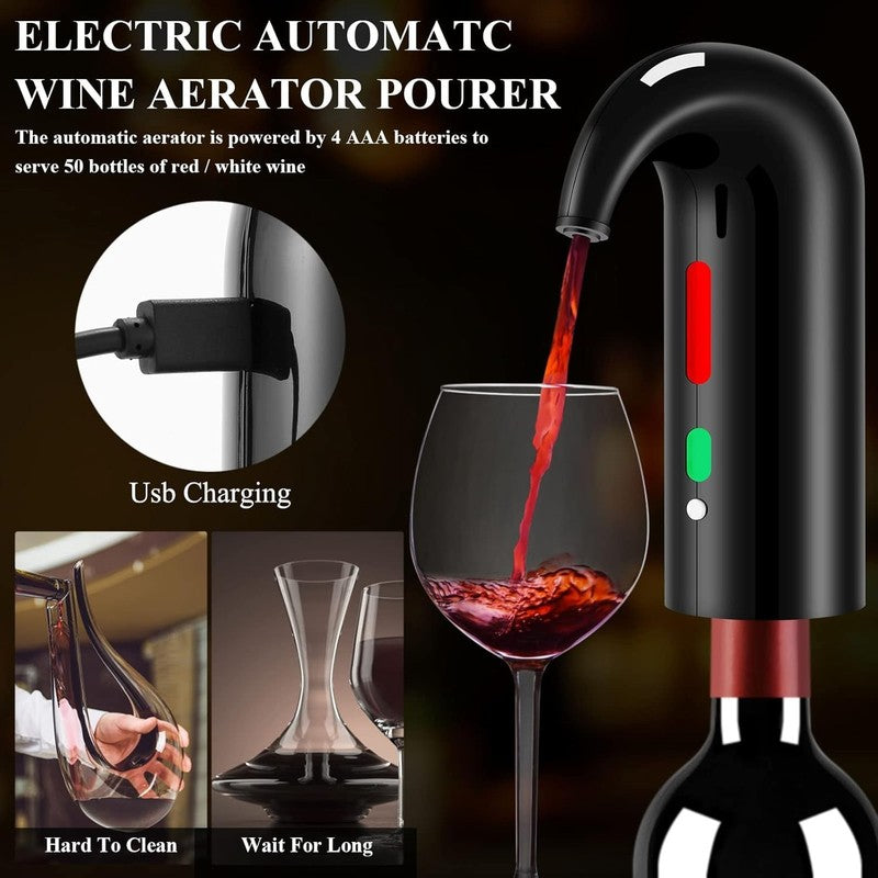 Wine Opener Christmas Day Gift Set with Electric Wine Bottle Opener, Wine Decant3