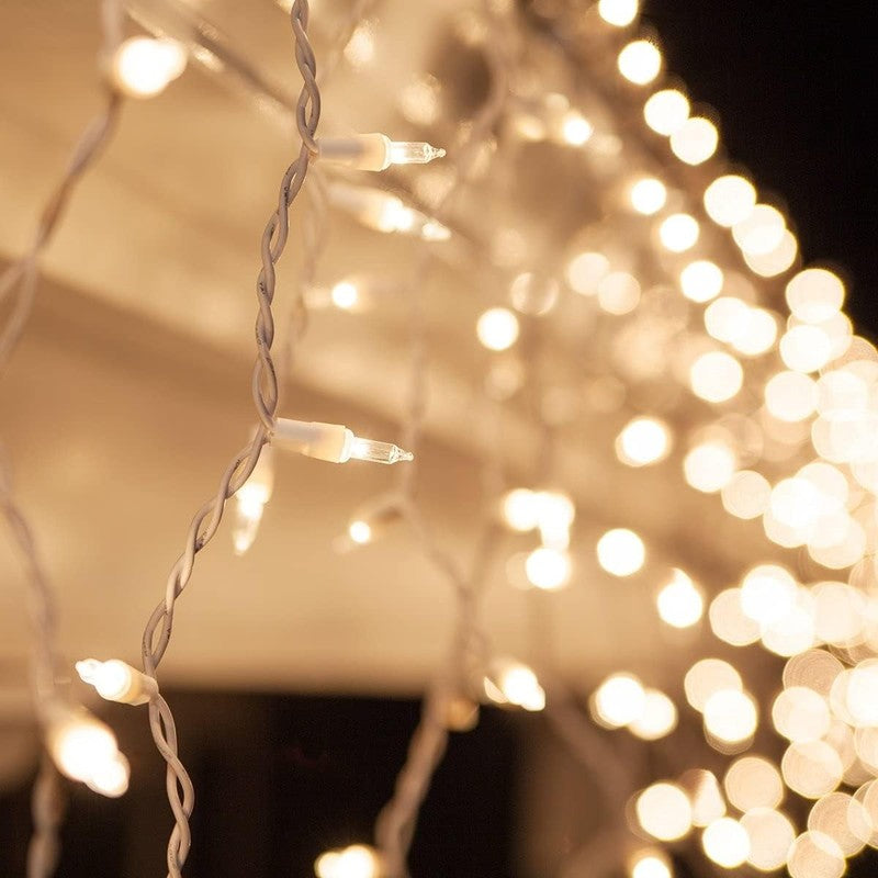 8.5 Ft 150 Clear Icicle Lights   White Wire, Indoor/Outdoor Christmas Icicle Lig5