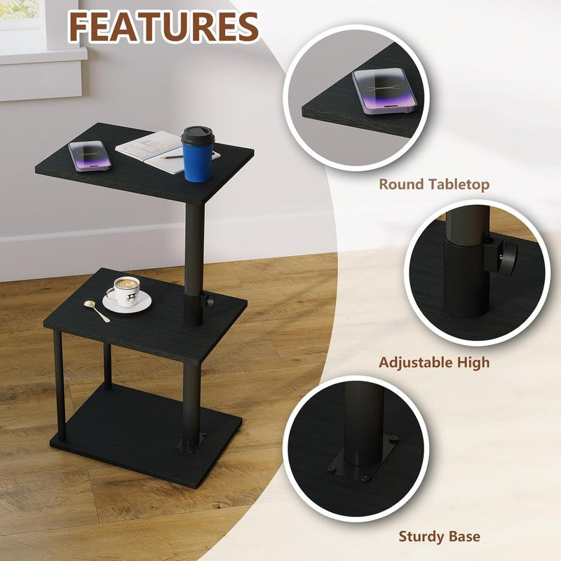 Adjustable Swivel C Side Table with Shelf for Couch Recliner Bed Small Spaces5