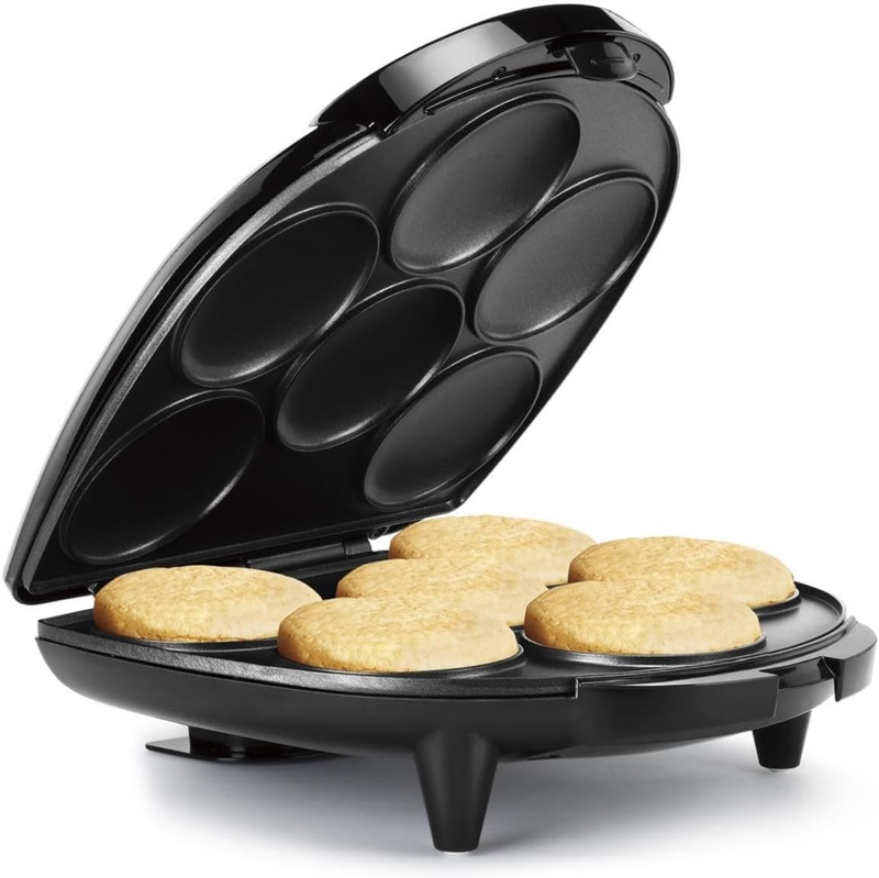 6-Section Nonstick Multi-Food Maker Arepas Pancakes Corncakes 12" Black10