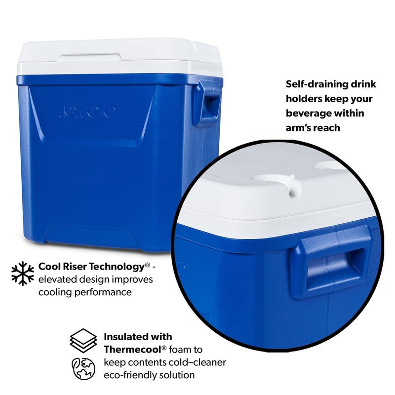 60 QT Laguna Ice Chest Cooler with Wheels, Blue2