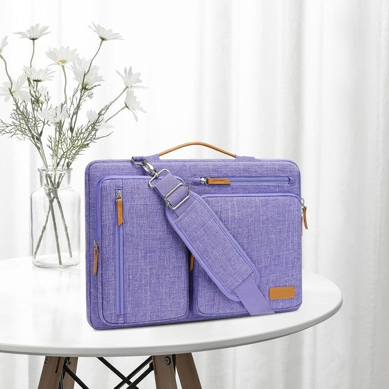 15.6 Inch Laptop Shoulder Bag 360 Protective Messenger 4 Zipper Pockets2