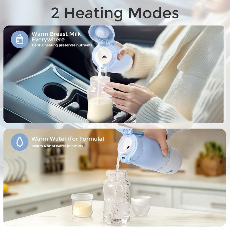 Portable Baby Bottle Warmer Dual Heat Breastmilk Water 12oz Blue3