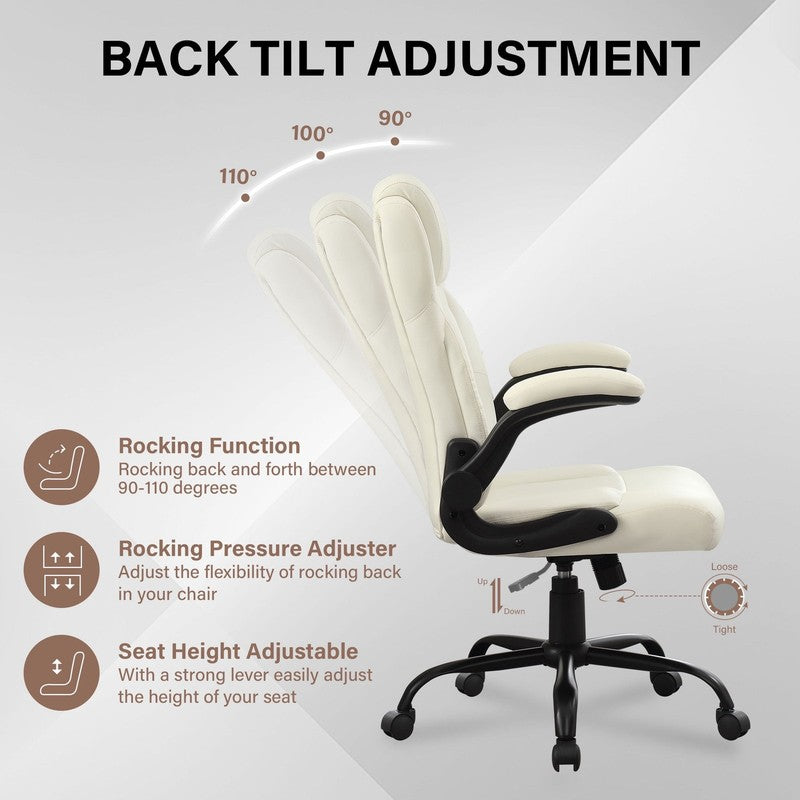 Leather Office Chair, Big and Tall Office Chair 400LBS Wide Seat Ergonomic Compu3