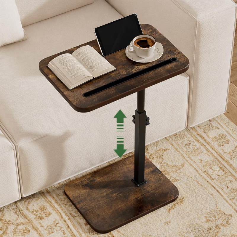 C Table Sofa Tray TV Side Adjustable Height Laptop Table Phone Small Space10