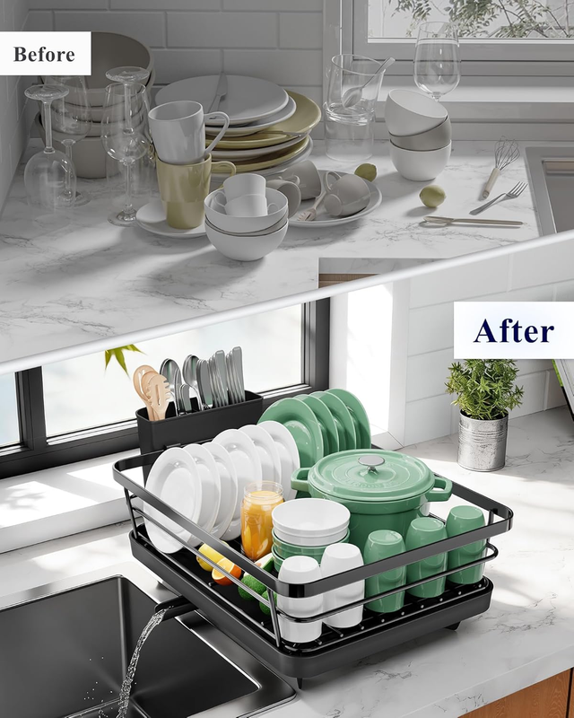 Dish Drying Rack for Kitchen Counter, Stainless Steel Sink Organization and Stor7