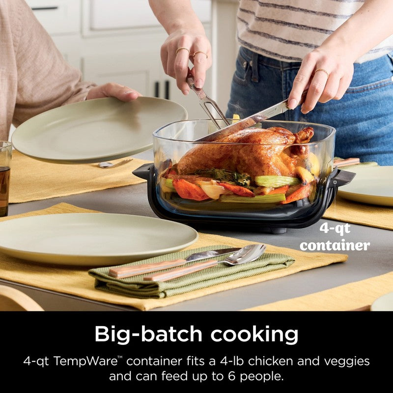 Crispi 3-in-1 Portable Air Fryer, 4QT & 5 Cup, Denim Blue FN100ND3