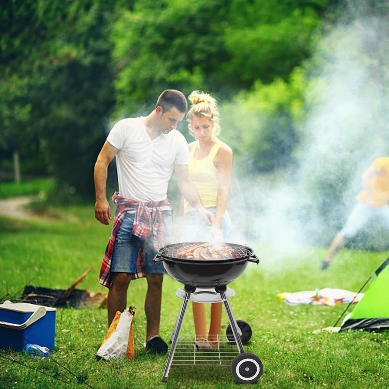 Portable Steel Charcoal Grill BBQ Grill Spherical Design Black1
