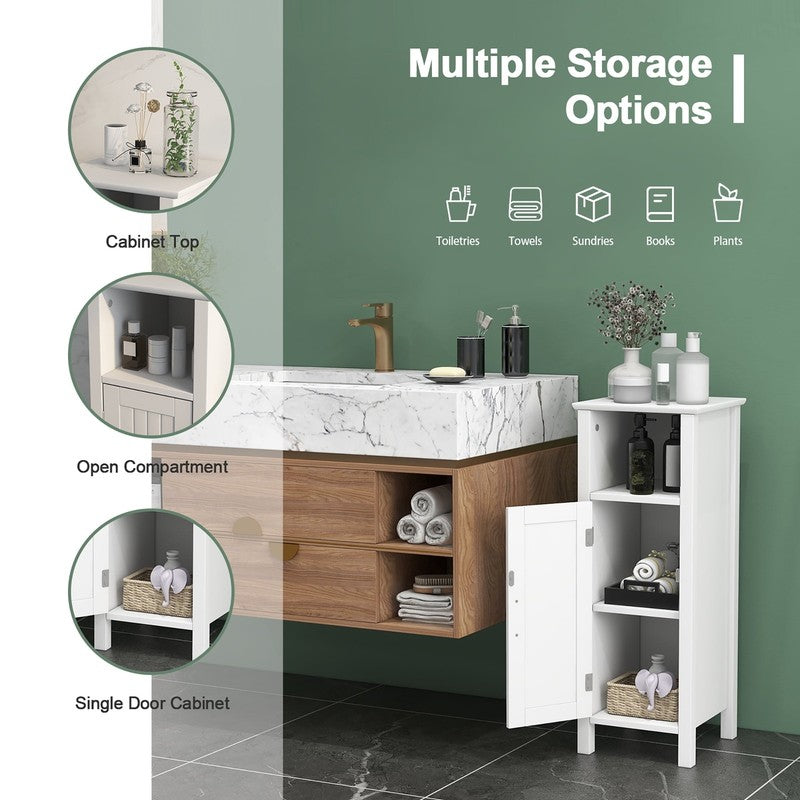 Bathroom Floor Storage Cabinet Free Standing W/ Single Door Adjustable Shelf6