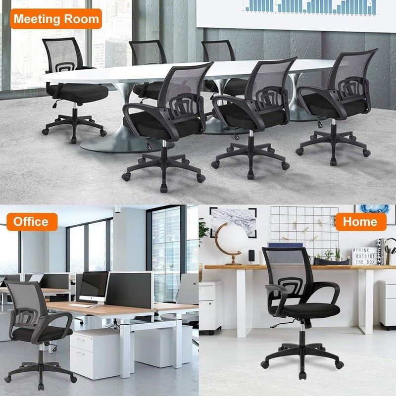 | Ergonomic Office Chair | Mid Back Swivel Desk Chair | Breathable Backrest & Lu6