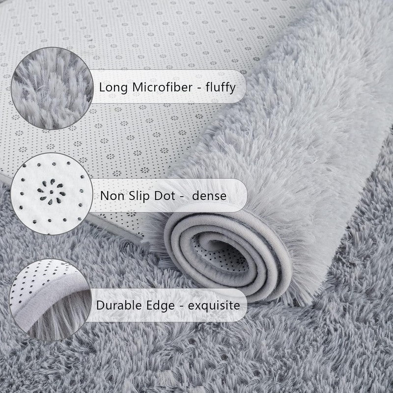 Soft Runner Rugs for Bedroom Living Room Plush Fluffy Rug 2X6 Feet, Shag Furry A2