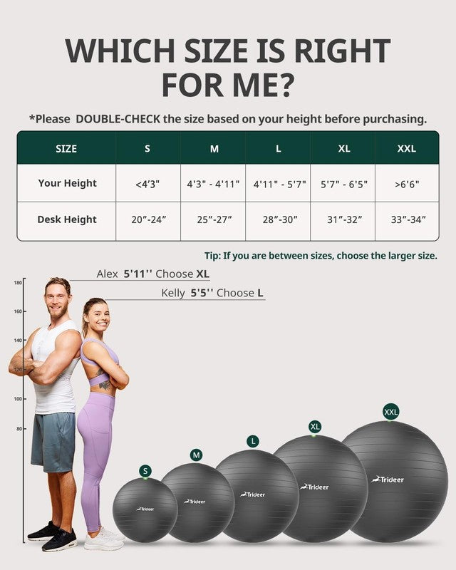 Exercise Ball for Yoga, Pilates & Fitness – Stability Ball Equipment for Home Gy7