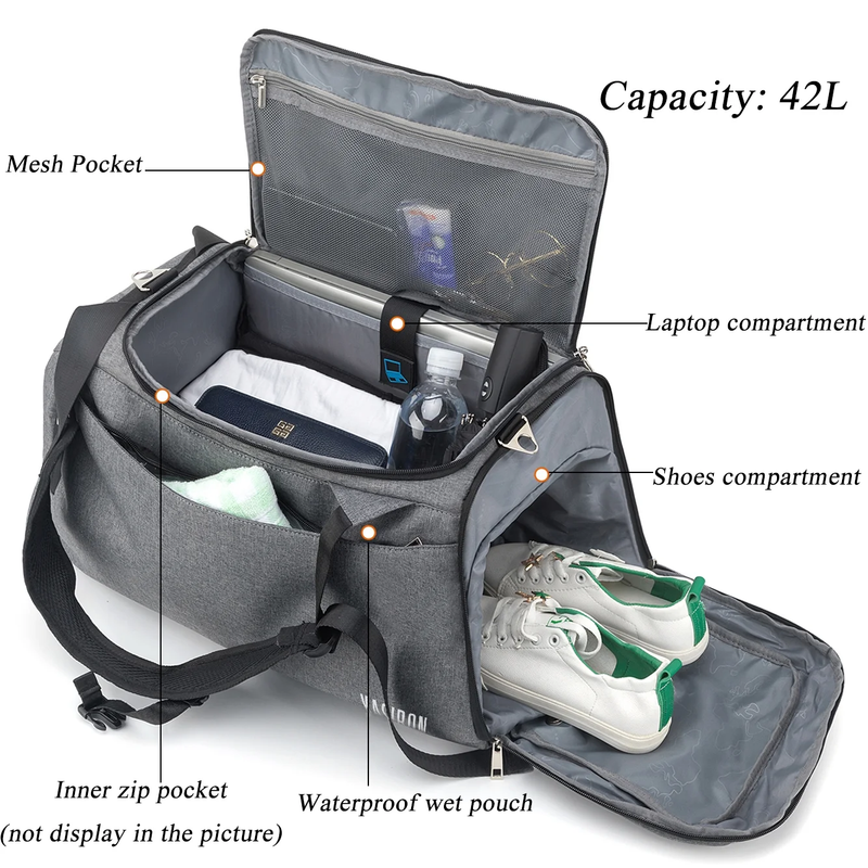 Gym Bag for Men Sports Duffel Bags for Travel 42L Waterproof Gym Duffle Bags1