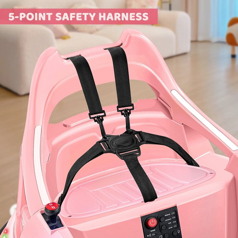 12V Pink Toddler Bumper Car 360° Spin Remote Control Ride-On with 5 LED Lights6