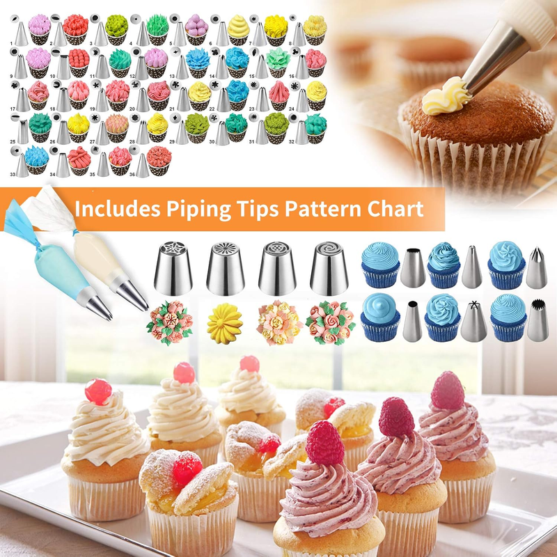 236 Pc Cake Decorating Tools Kit w/ Storage Case Piping Bags Icing Tips Blue4