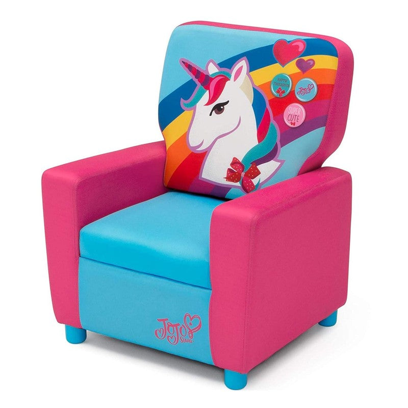 Kids Upholstered Unicorn Chair by JoJo Siwa – Rainbow Pink & Blue2