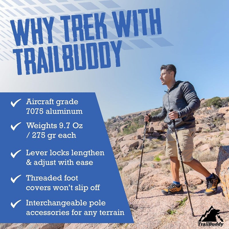 Trekking Poles – Lightweight 7075 Aluminum Hiking Poles for Women, Men & Seniors3
