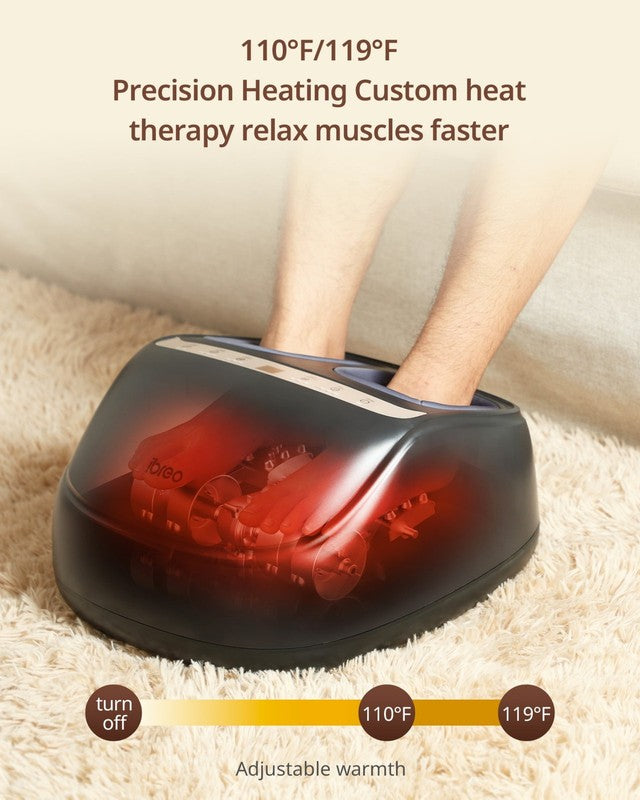 Shiatsu Foot Massager with Heat, Air Compression, Remote, White Adjustable Timer2