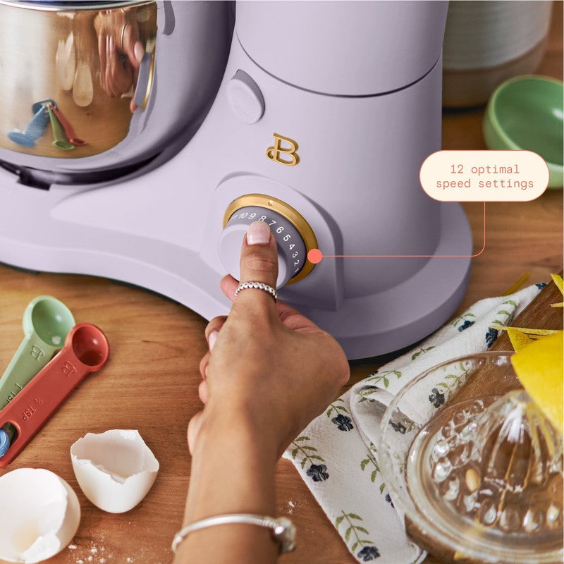 3.5 Qt Stand Mixer Lavender w/ Flat Beater Dough Hook & Wire Whisk4