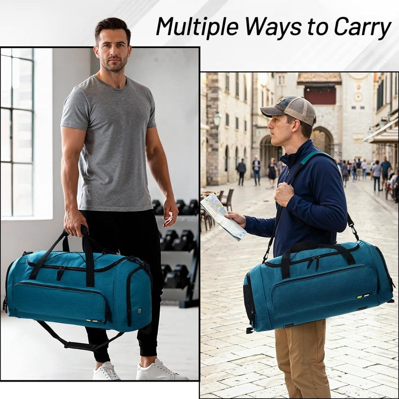 60L Large Gym Duffle Bag Shoes Compartment Lightweight Workout Travel4