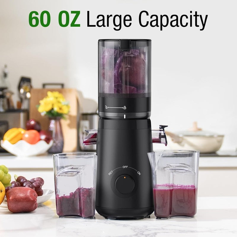 Cold Press Juicer Extra Large 5.3" Chute High Yield Easy Clean BPA Free Black2