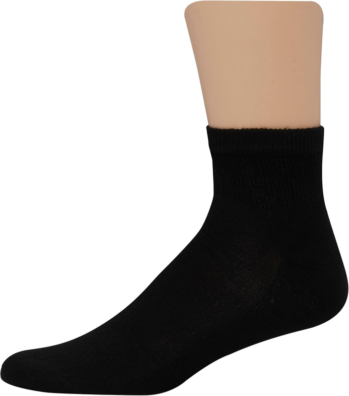 Men’s Double Tough Socks Crew Ankle Moisture Wicking Work Socks Black White2