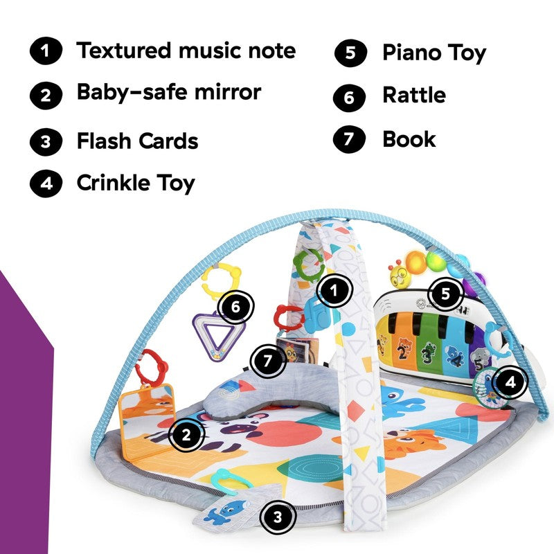 Kickin' Tunes 4 in 1 Baby Activity Gym Play Mat w/ Piano, 0 36M, Multicolor2