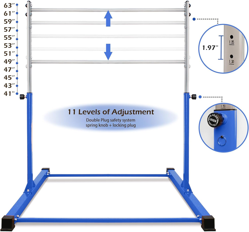 Kids Gymnastics Bar 11 Level Adjustable Thick Horizontal Bar Home Training2