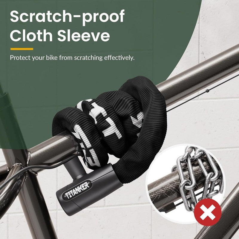 Bike Chain Lock w/ Keys 3.3ft Heavy Duty Anti-Theft 8mm for Bike & More4