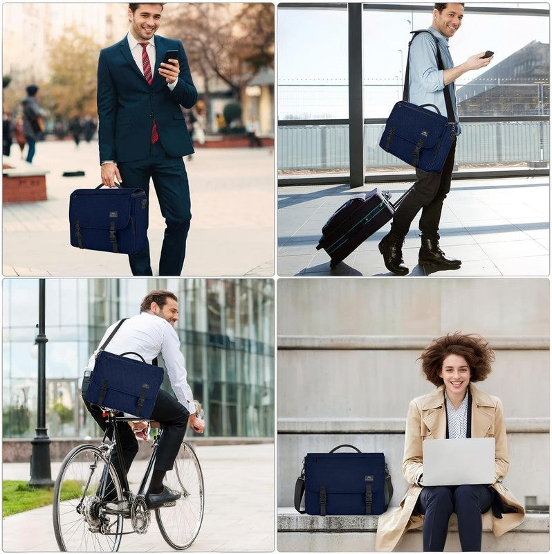 Messenger Bag Men 15.6 Inch Laptop Water Resistant Crossbody Satchel Blue1