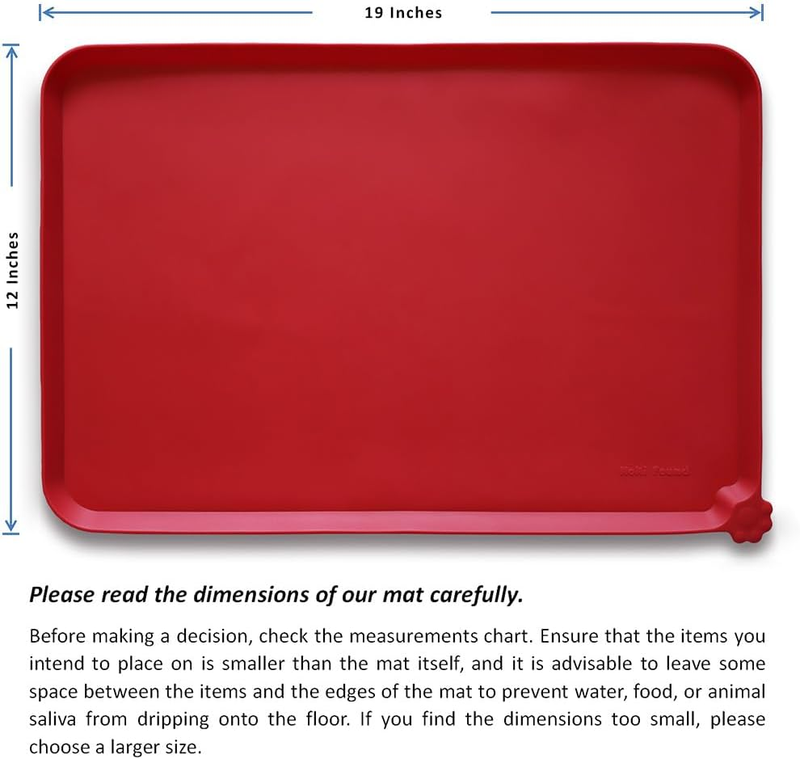 Silicone Pet Feeding Mat Non Slip Waterproof Dog Cat Bowl Mat Classic Red4