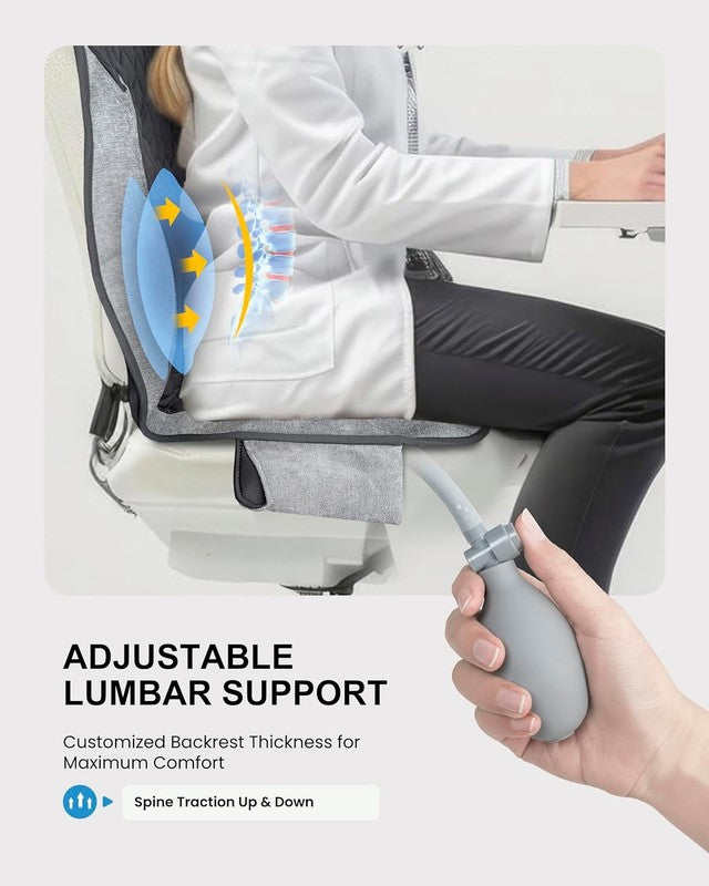 Back Massager Chair Pad w/ Heat Lumbar Support Pain Relief Seat Cushion3