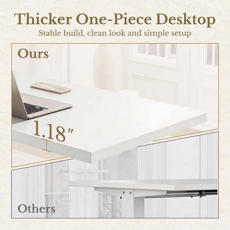 Electric Standing Desk 48in Adjustable Height Home Office Desk White3