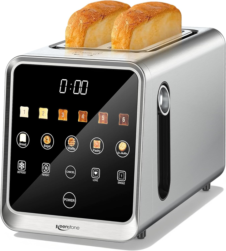 2-Slice Digital Smart Toaster Touchscreen Reheat Defrost Bagels Bread SS10