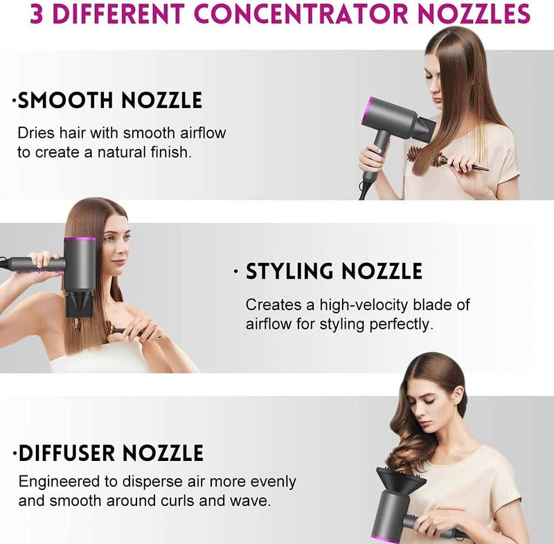 Slopehill 1800W Ionic Hair Dryer - Fast Drying, Low Noise, Travel-Friendly4