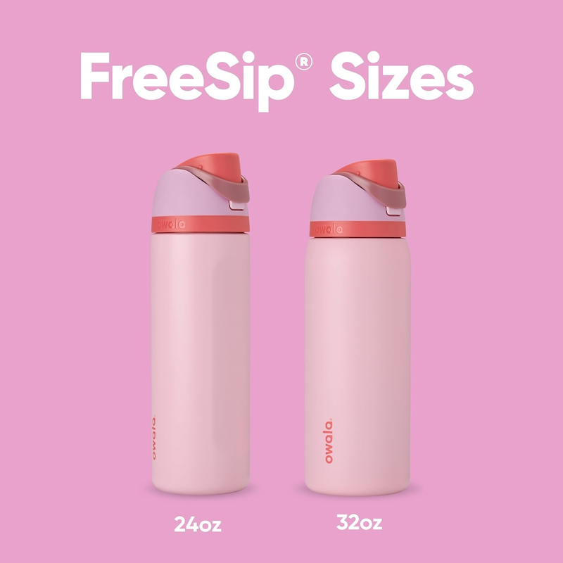 Owala FreeSip 24oz Insulated Stainless Steel Bottle Pink Angel Food4