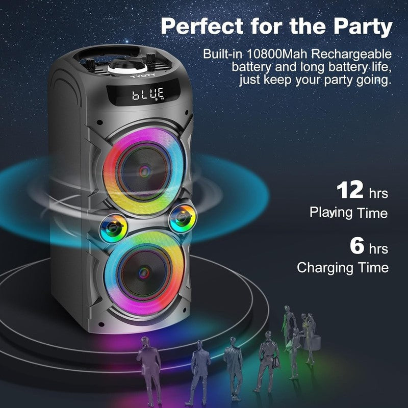 100W Bluetooth Speaker, Loud Boombox, TWS, Deep Bass, LED, Outdoor/Home Use3