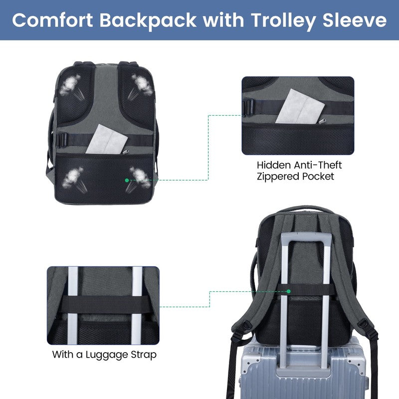 Business Travel Backpack Fits 17 Inch Laptop for Personal Item Bag 18X14X8 Clams5