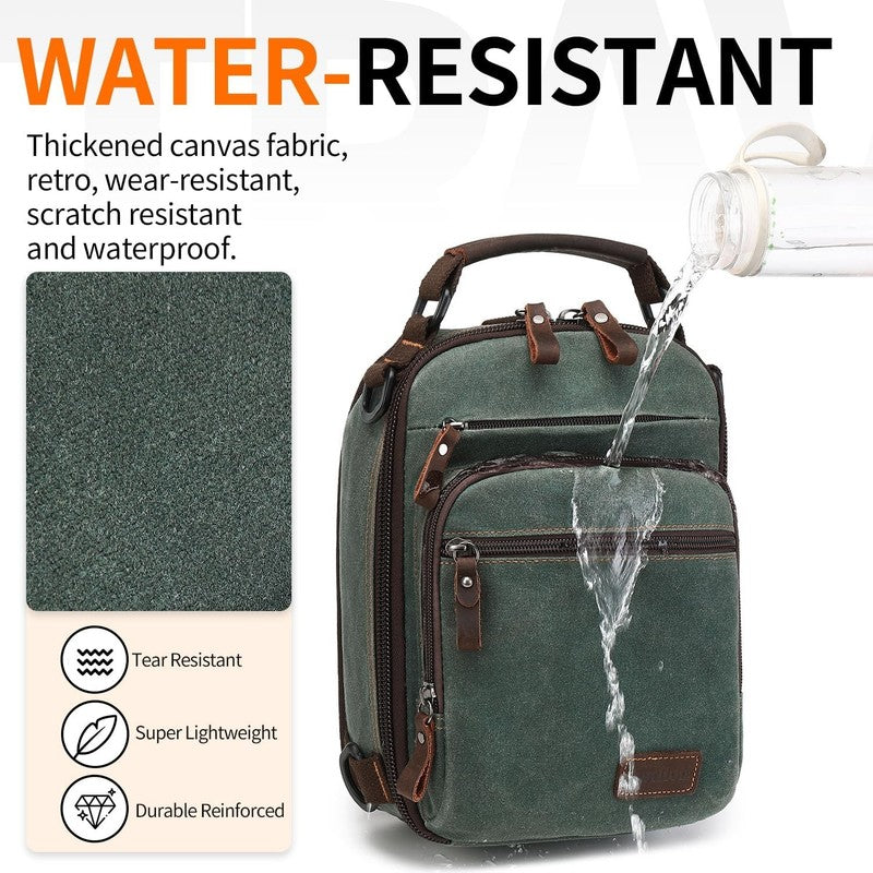 Nerlion Sling Bag Men Waxed Crossbody Chest Bag Water Resistant Shoulder Bag7