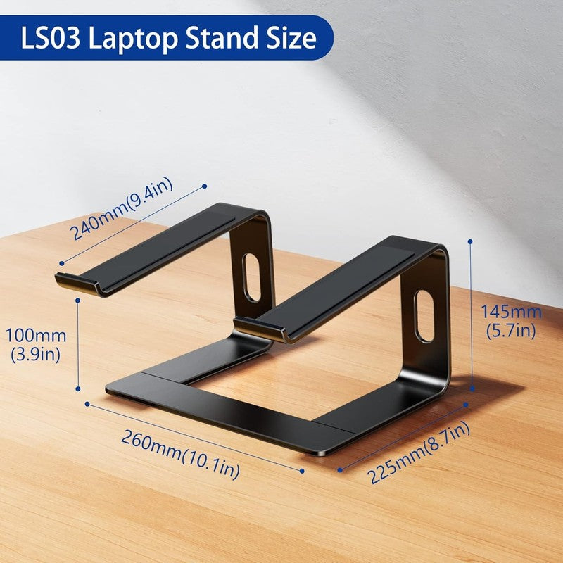 Aluminum Laptop Stand Ergonomic Detachable Riser Holder for 10 15.6" Black3