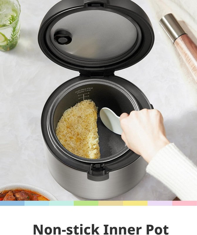 Compact Rice Cooker, 6 In 1 Stainless Steel Multi Cooker, Slow Cooker, Steamer, 5