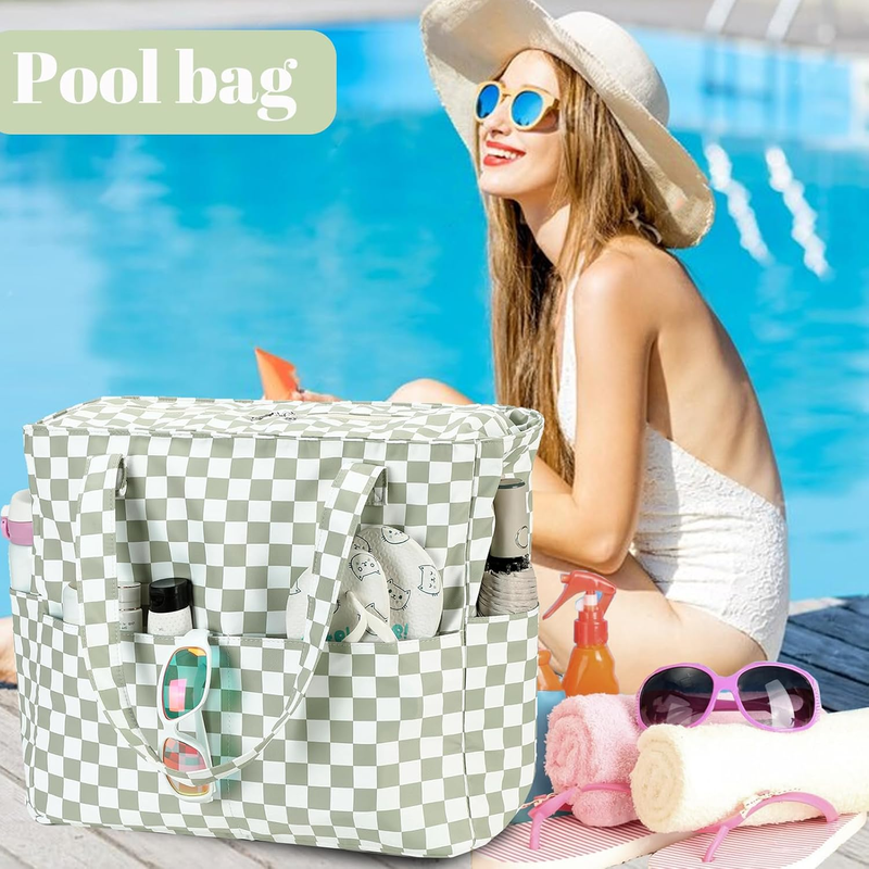 Large Beach Tote Bag Waterproof Women Swim Gym Grocery Travel Bag2